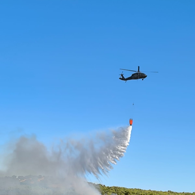 Diyarbakır'ın Silvan ilçesinde çıkan örtü yangınına müdahale ediliyor