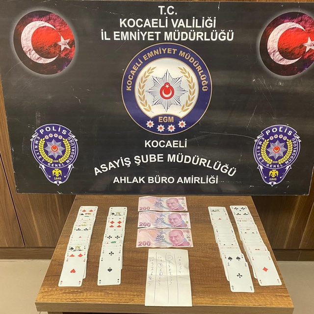 Kocaeli'de kumar oynatan kahvehane sahibi hakkında adli işlem başlatıldı
