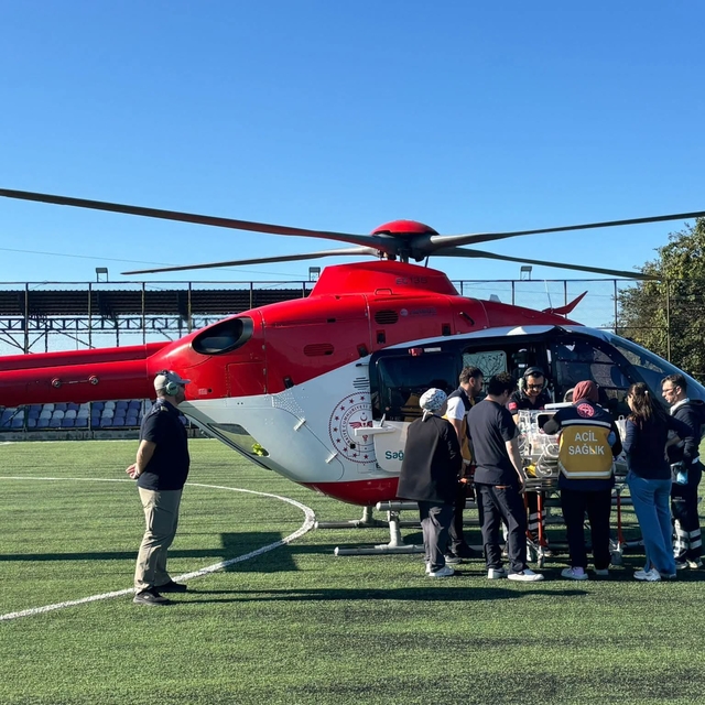 Ordu'da ambulans helikopter solunum sıkıntısı yaşayan bebek için havalandı