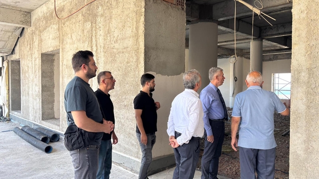 Bodrum Kaymakamı Sırmalı, Bodrum Cami inşaatında incelemelerde bulundu