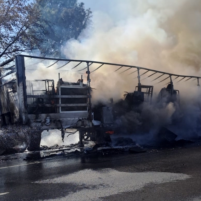 Adana'da tırın dorsesinde çıkan yangın söndürüldü