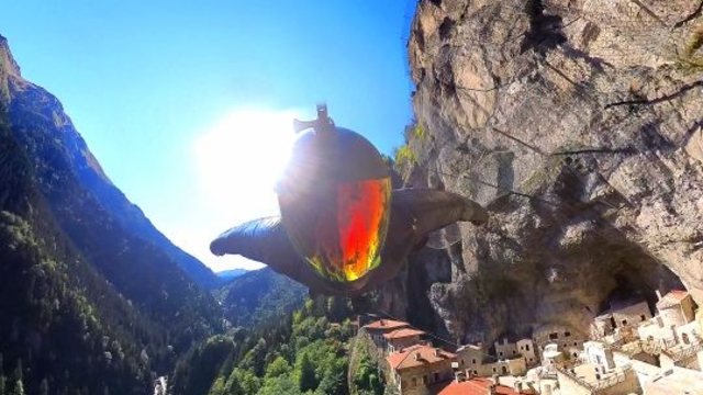 Sümela Manastırı'nda 'yarasa adam uçuşu'