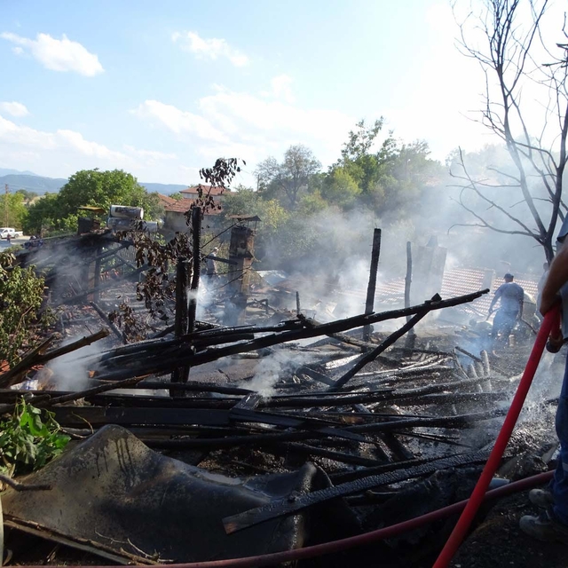 Evde çıkan yangın ormana sıçramadan söndürüldü