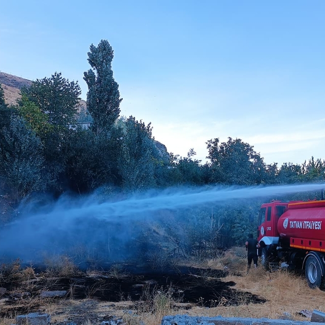 Tatvan'da otluk alanda çıkan yangın söndürüldü