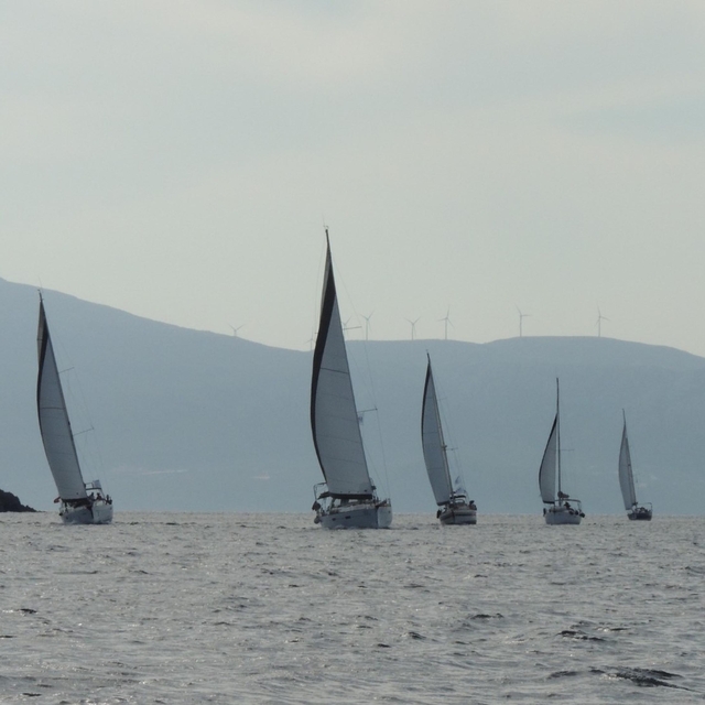 Foça'daki yelken şenliğinde iki yakadan yelkenciler Ege'de dostluk mesajı v...