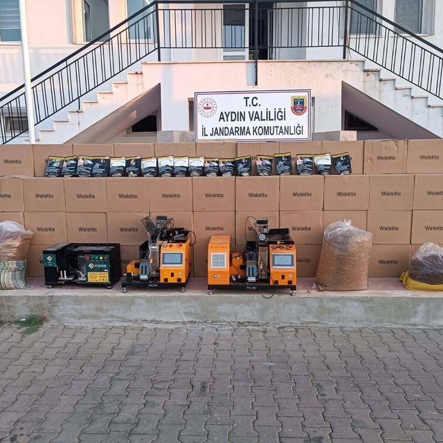 Aydın'da 1,2 milyon TL'lik kaçak tütün ve makaron ele geçirildi