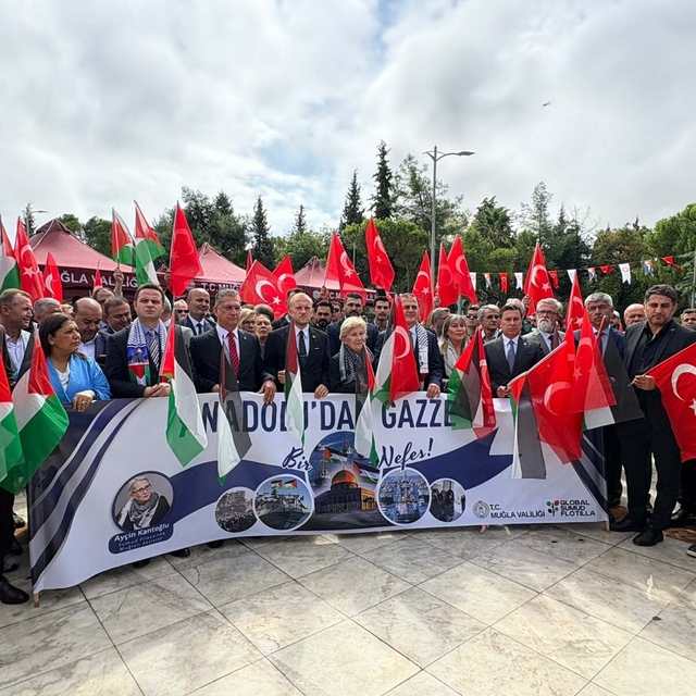 Muğla'da Küresel Sumud Filosu'na destek