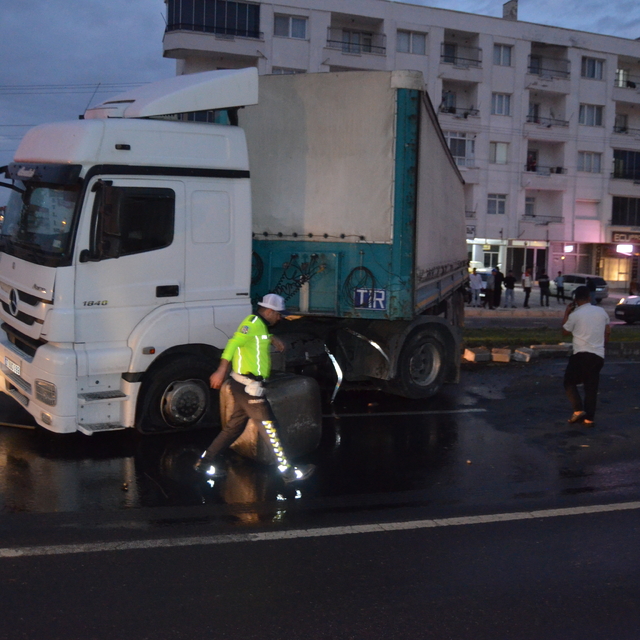 TIR şoförünün kediyi ezmemek için yaptığı manevra kazaya neden oldu: 1 yara...