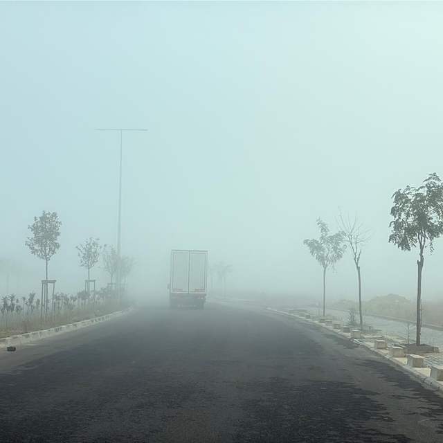 Çorlu'da sis etkili oldu