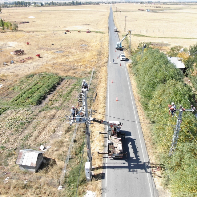 Muş'ta VEDAŞ ekipleri kış öncesi enerji nakil hatlarının bakımını yapıyor