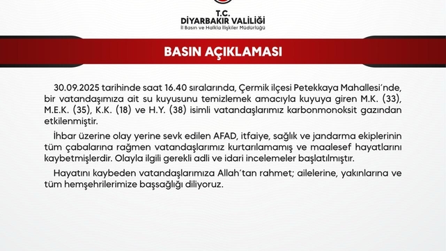 Diyarbakır'da temizlik için kuyuya giren 4 kişi öldü (3)