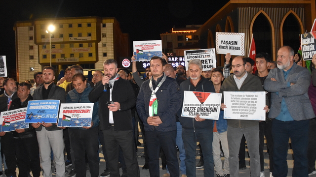 Konya, Afyonkarahisar ve Karaman'da İsrail'in Küresel Sumud Filosu'na saldırılarına tepki