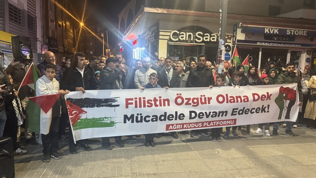 Erzurum, Ağrı ve Erzincan'da İsrail'in Küresel Sumud Filosu'na saldırısı protesto edildi