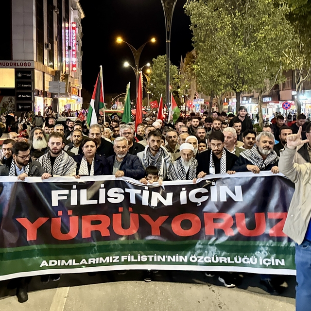 Kırşehir'de İsrail'in Küresel Sumud Filosu'na saldırılarına tepki gösterild...