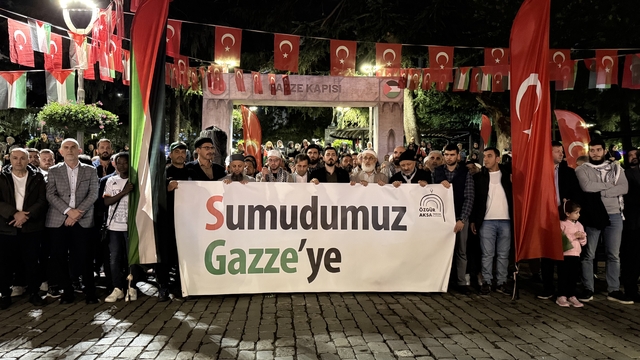 Trabzon'da İsrail'in Küresel Sumud Filosu'na saldırısı protesto edildi