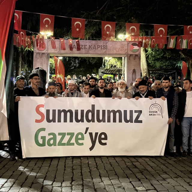 Trabzon'da İsrail'in Küresel Sumud Filosu'na saldırısı protesto edildi