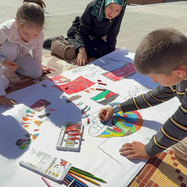Yozgat'ta "Filistinli Çocuklar İçin Çiz" etkinliği düzenlendi