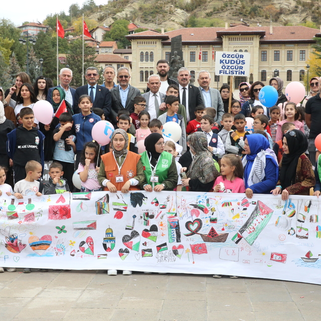 Kastamonu ve Amasya'da, "Filistinli çocuklar için çiz" etkinliği yapıldı