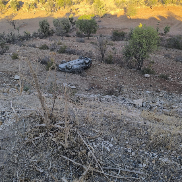 Mardin'de devrilen otomobildeki 2 kişi yaralandı