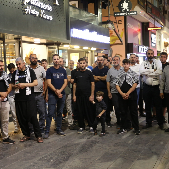 Hatay'da İsrail'in Küresel Sumud Filosu'na saldırısı protesto edildi