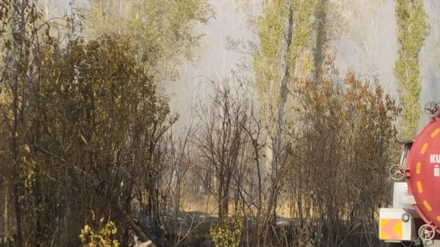 Çankırı'da bahçelik alanda çıkan yangın söndürüldü