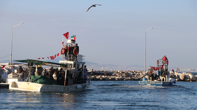 Yalova'da denizciler Filistin ve Küresel Sumud Filosu'na destek için Marmara'ya açıldı