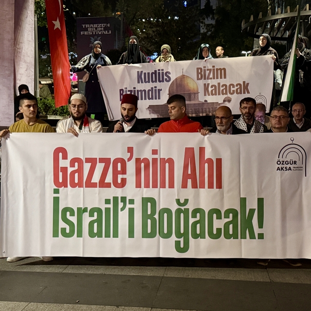 Trabzon'da İsrail'in Gazze'ye saldırıları protesto edildi