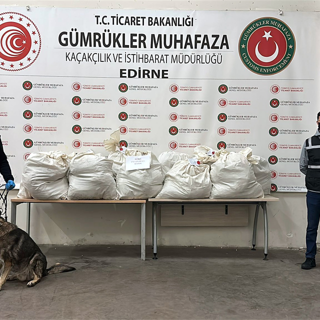 Kapıkule'de TIR'ın dorsesinde 113 kilo 664 gram esrar ele geçirildi