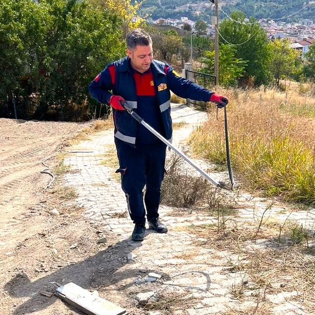 Amasya'da bağ evine giren yılan yakalanarak doğaya salındı