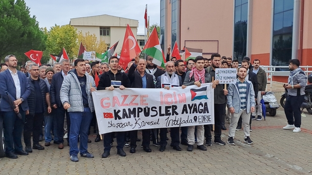 Trakya Üniversitesi'nde "Gazze İçin Umut, İnsanlık İçin Onur Yürüyüşü" düzenlendi