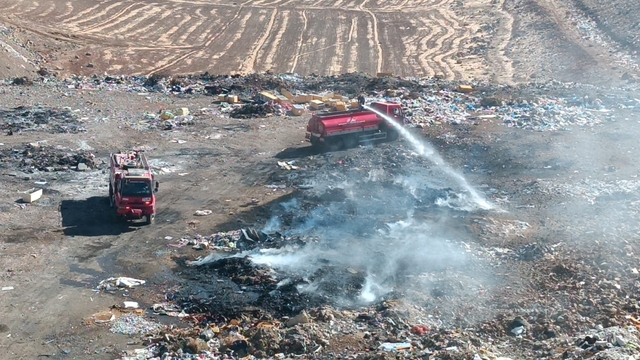 İslahiye'de çöplük alanda çıkan yangın söndürüldü