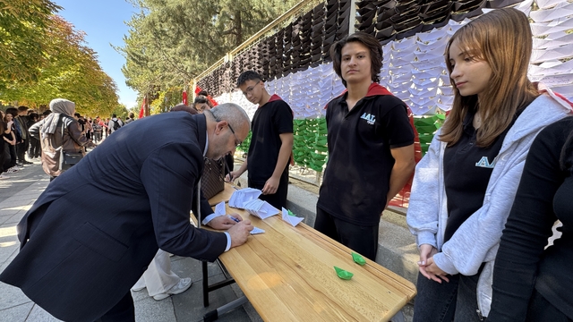Çorum'da öğrenciler Filistin'de yaşanan zulme dikkati çekti