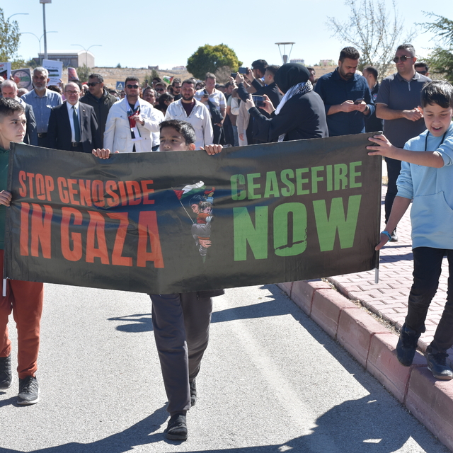 Karaman'da üniversite öğrencileri Filistin'e destek için yürüdü