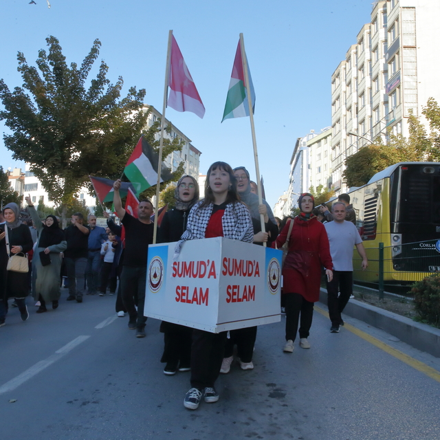 İsrail'in Filistin'e saldırıları Çorum'da protesto edildi