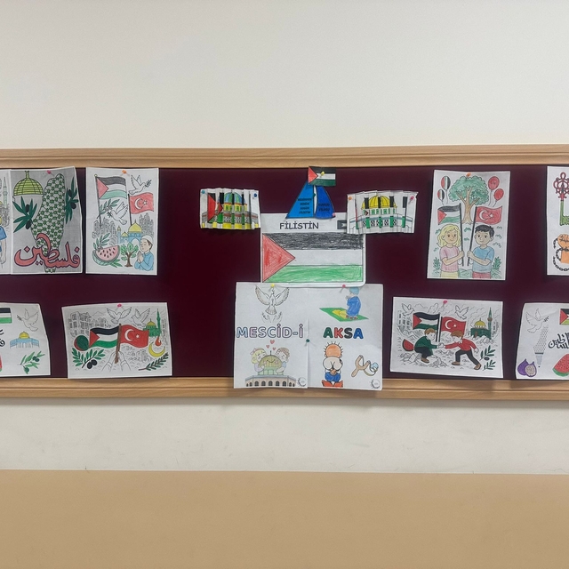 Bilecik'te öğrencilerden Filistin için farkındalık etkinliği