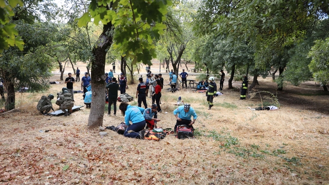 Gaziantep'te patlama tatbikatı gerçeği aratmadı