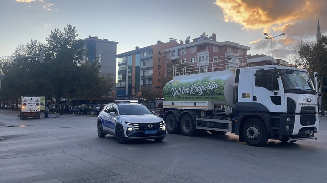Konya'da sulama tankerinin çarptığı bisikletli hayatını kaybetti