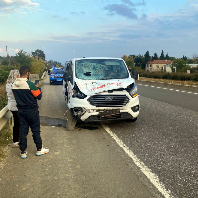 Yol kenarında yürürken minibüsün çarptığı yaya öldü