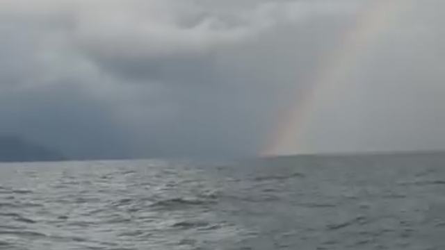 Denizde önce hortum sonra gökkuşağı