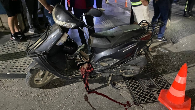 Serik'te devrilen motosikletin sürücüsü yaralandı