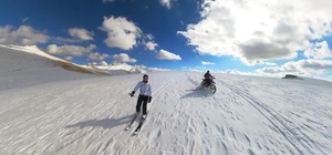 Kar kalınlığının 40 santimetreye ulaştığı Ergan Dağı'nda kayak sezonunu açt...