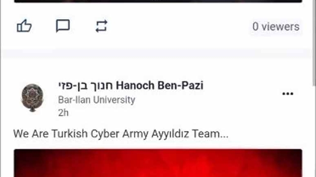 Ayyıldız Tim, İsrailli profesörün hesabını hackledi