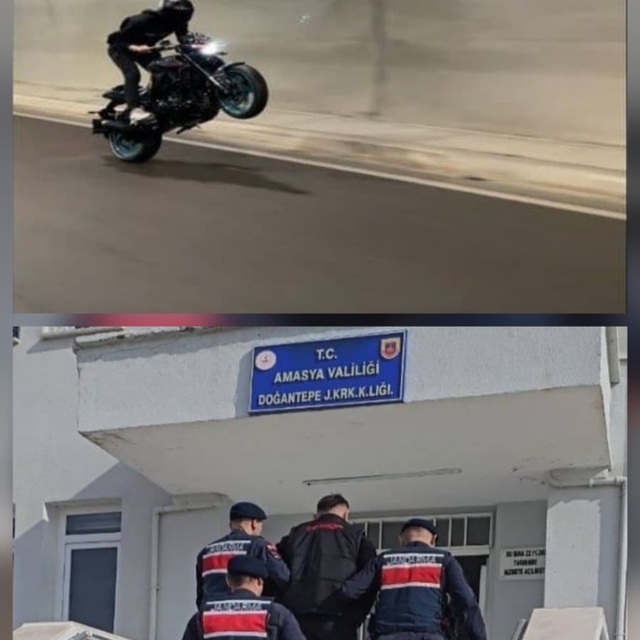 Tehlikeli hareketler yapıp görüntüleri sosyal medyada paylaşan motosiklet s...