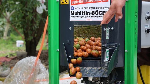 Antalya'da üreticilere ceviz soyma makinesi desteği verildi