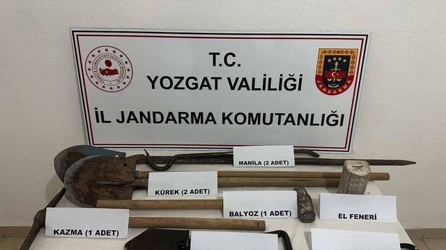 Yozgat'ta izinsiz kazı yapan 2 şüpheli suçüstü yakalandı