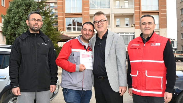 Seydişehir'de belediye çalışanından Gazze'ye destek