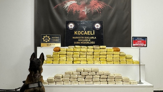 Kocaeli'de bir otomobilde 45 kilo 750 gram eroin ele geçirildi