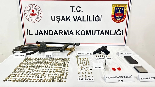 Uşak'ta tarihi eser kaçakçılığı operasyonunda 2 şüpheli yakalandı