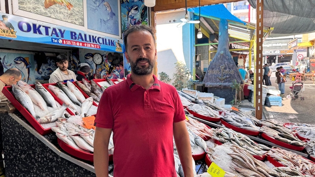 Hatay'da teknenin halatına dolanan köpek balığı kamerada