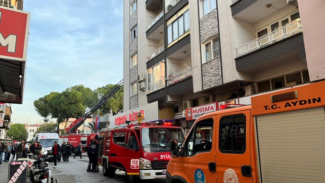 Aydın'da apartmanda çıkan yangın söndürüldü